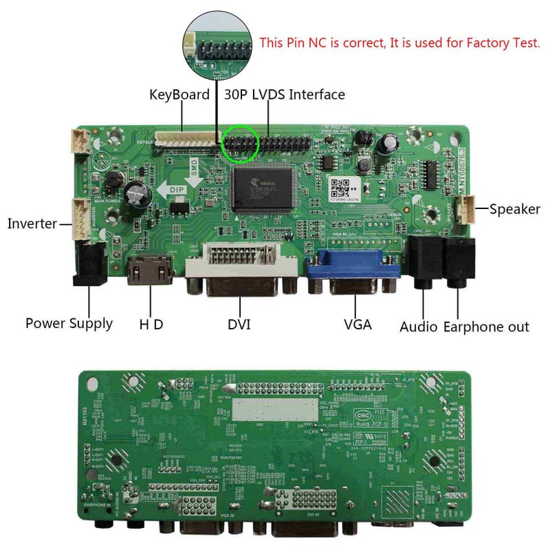 VSDISPLAY 17" 19" 1280x1024 6Pin LED Backlight 30Pin LVDS LCD VGA DVI Audio Controlller Kit, Fit to Modification LCD M170ETN01 1 M170ETN01.3 M190ETN01.0 G190ETN01.0 - Image 2